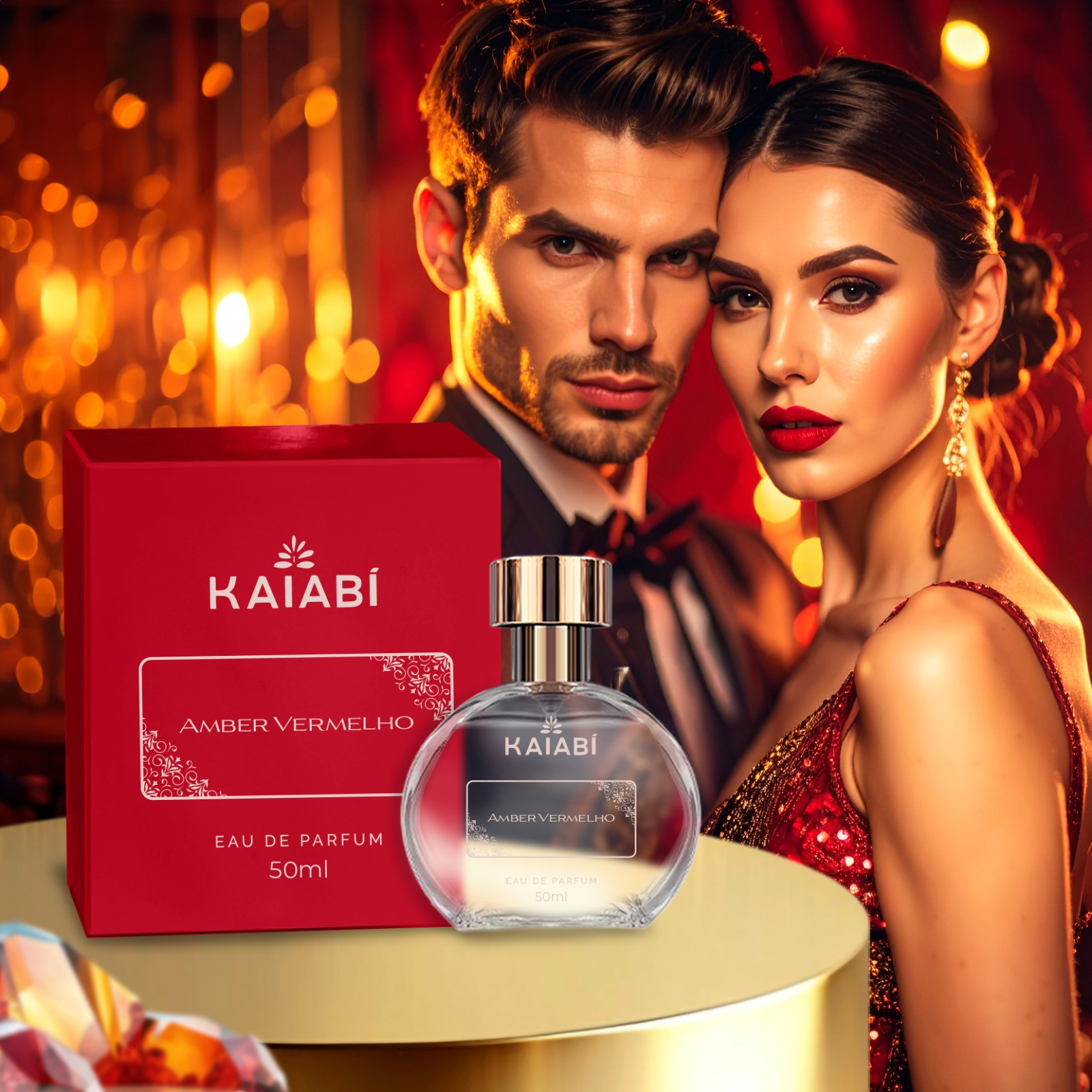 Perfume Árabe Unissex Amber Vermelho 50ml.
